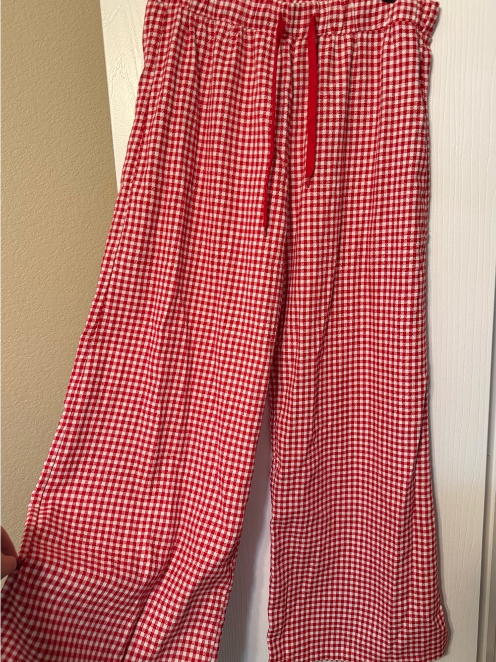 Fashion Nova Red Gingham Pajama Wide-Leg Pants